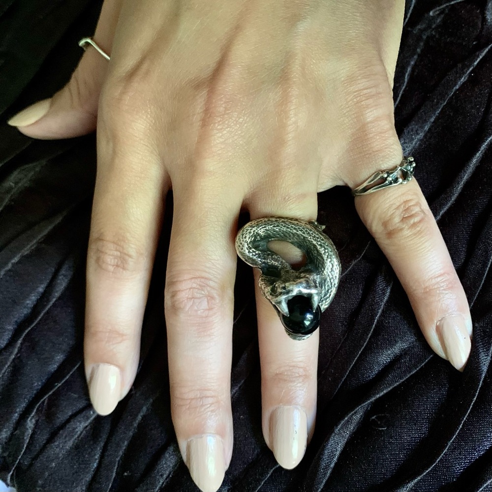 BloodMilk Darkness Sheds Like Snakeskin .925 & Onyx Ring